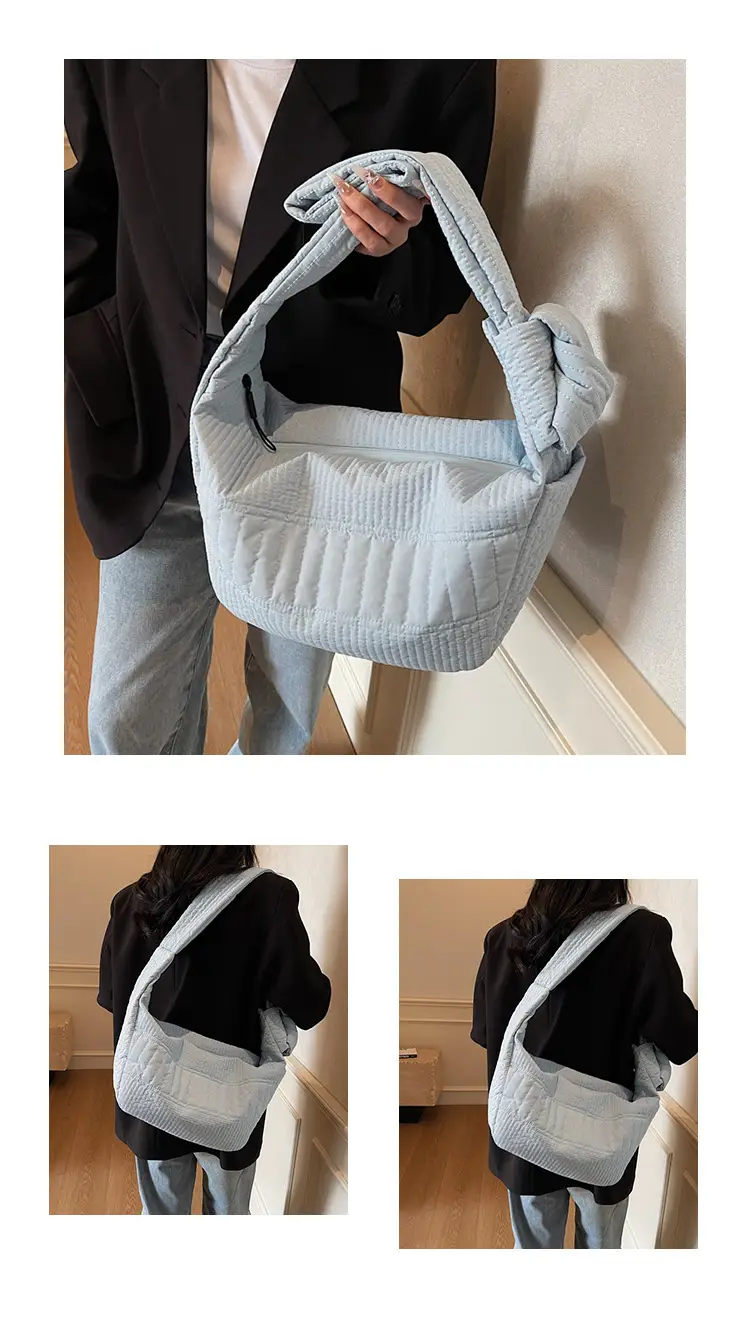 Women's 2025 Lazy Style Nylon Tote Bag with Wide Strap — feature 12