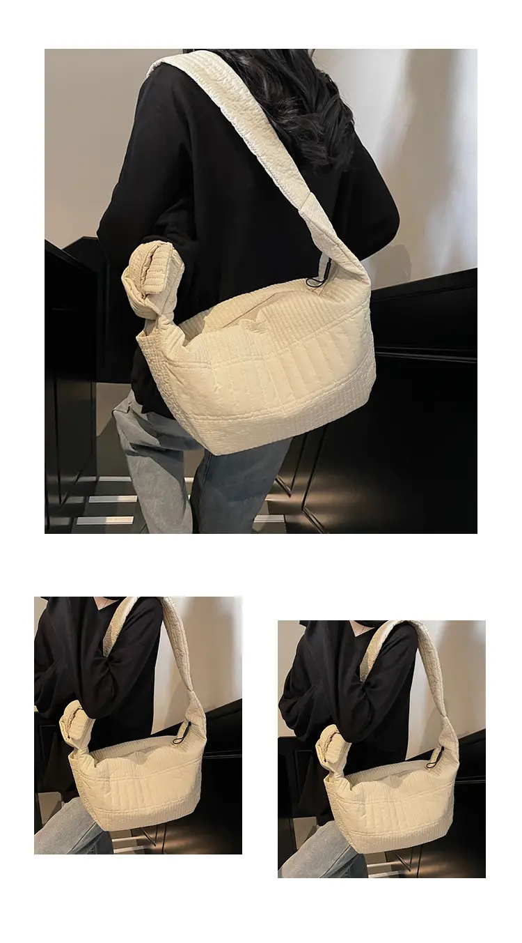 Women's 2025 Lazy Style Nylon Tote Bag with Wide Strap — feature 13