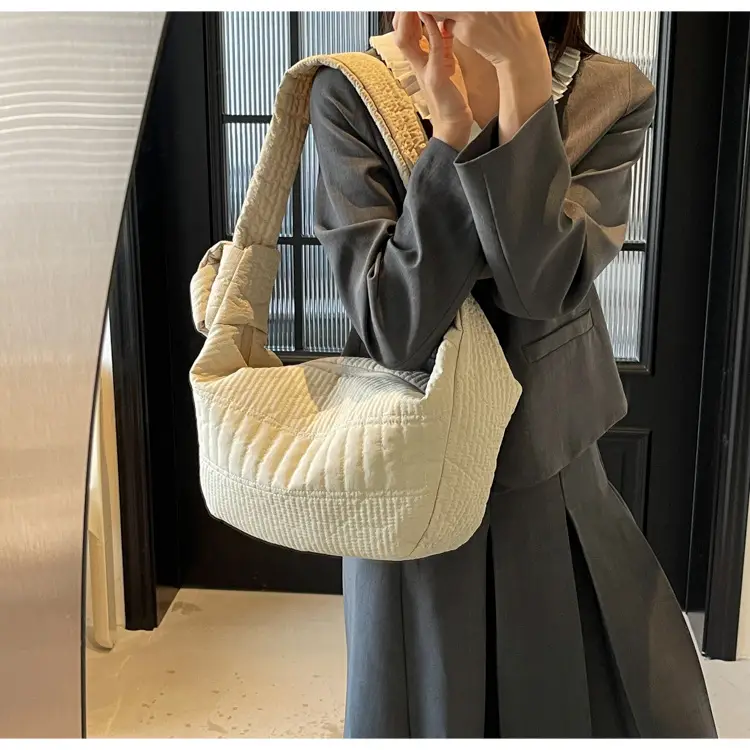 Women's 2025 Lazy Style Nylon Tote Bag with Wide Strap — feature 18