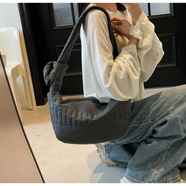 Women's 2025 Lazy Style Nylon Tote Bag with Wide Strap — feature 19