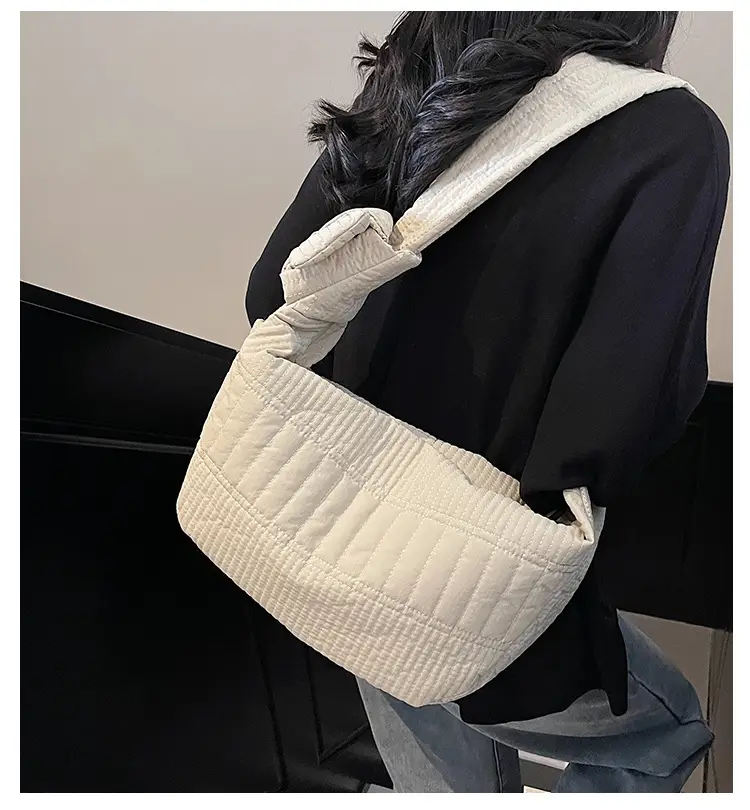 Women's 2025 Lazy Style Nylon Tote Bag with Wide Strap — feature 2