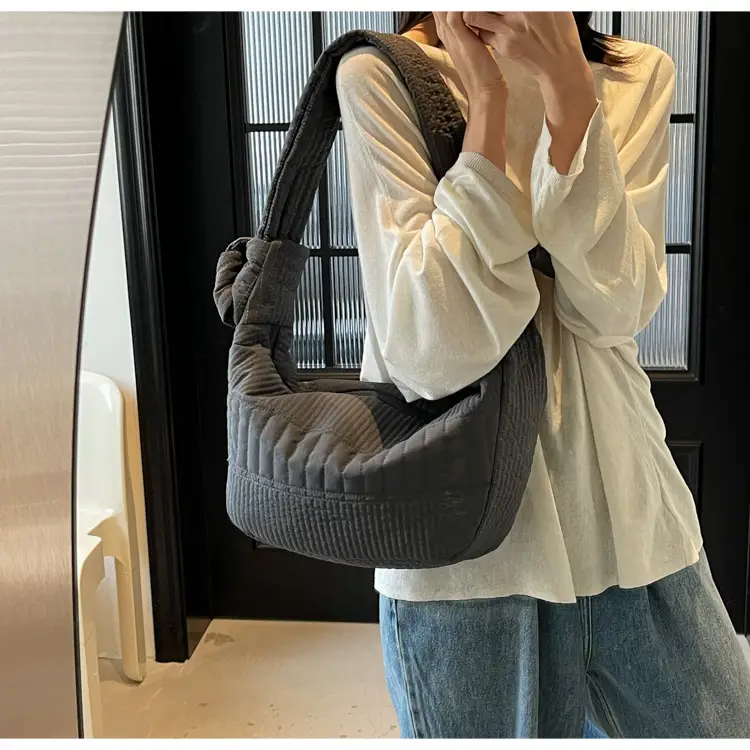 Women's 2025 Lazy Style Nylon Tote Bag with Wide Strap — feature 20