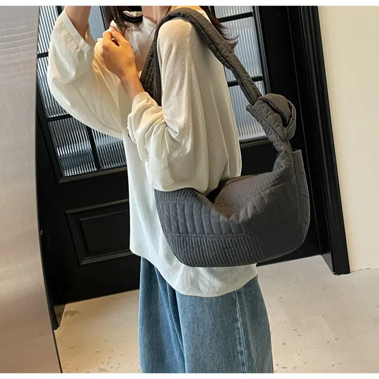 Women's 2025 Lazy Style Nylon Tote Bag with Wide Strap — feature 22