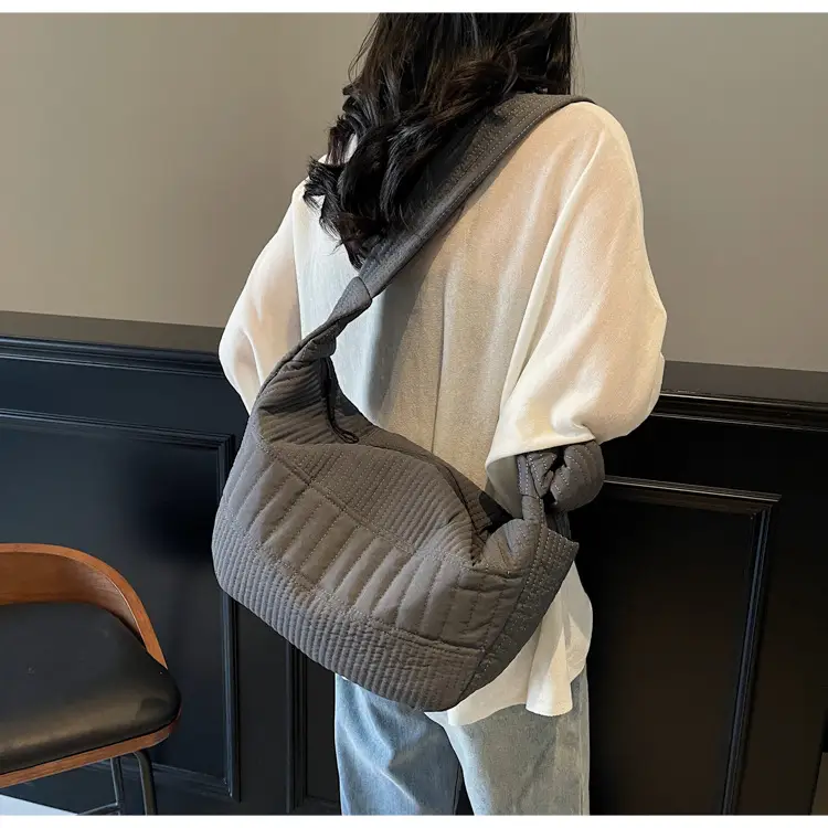 Women's 2025 Lazy Style Nylon Tote Bag with Wide Strap — feature 23