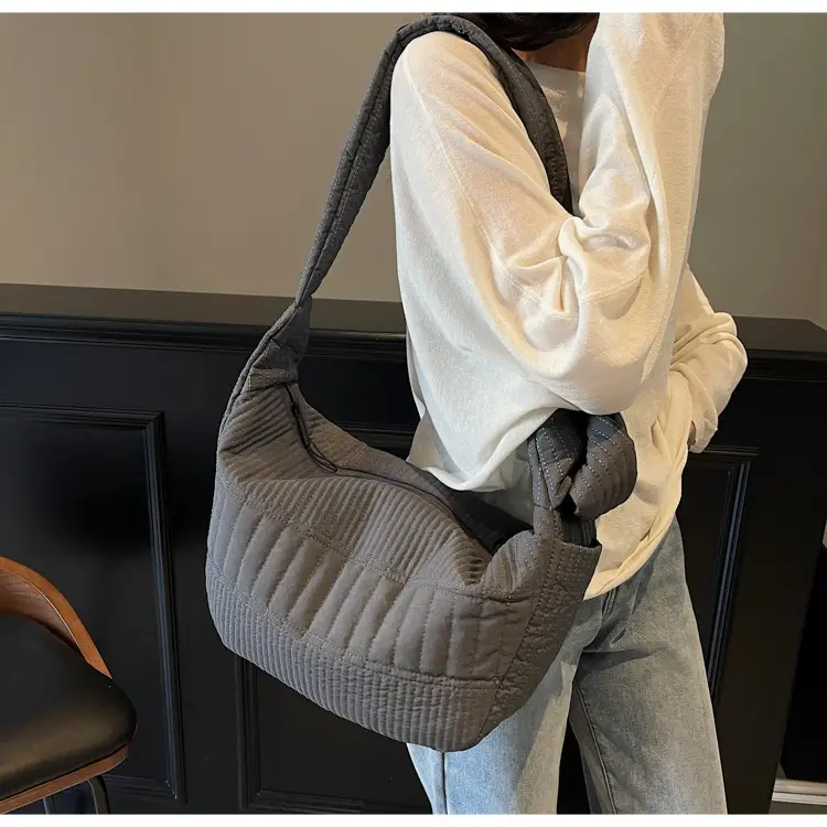 Women's 2025 Lazy Style Nylon Tote Bag with Wide Strap — feature 25