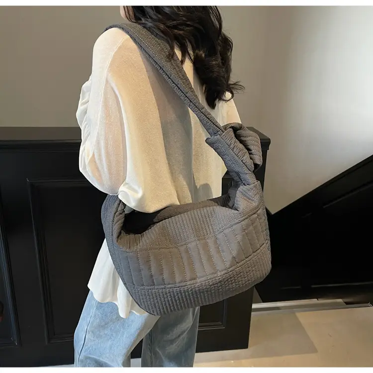 Women's 2025 Lazy Style Nylon Tote Bag with Wide Strap — feature 26
