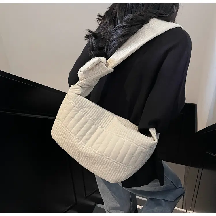 Women's 2025 Lazy Style Nylon Tote Bag with Wide Strap — feature 30