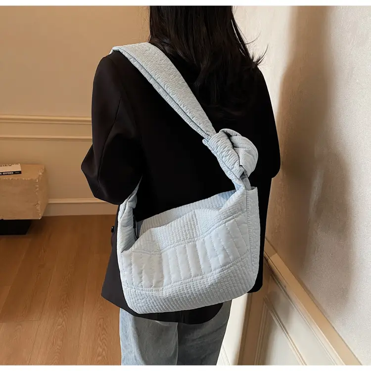 Women's 2025 Lazy Style Nylon Tote Bag with Wide Strap — feature 32