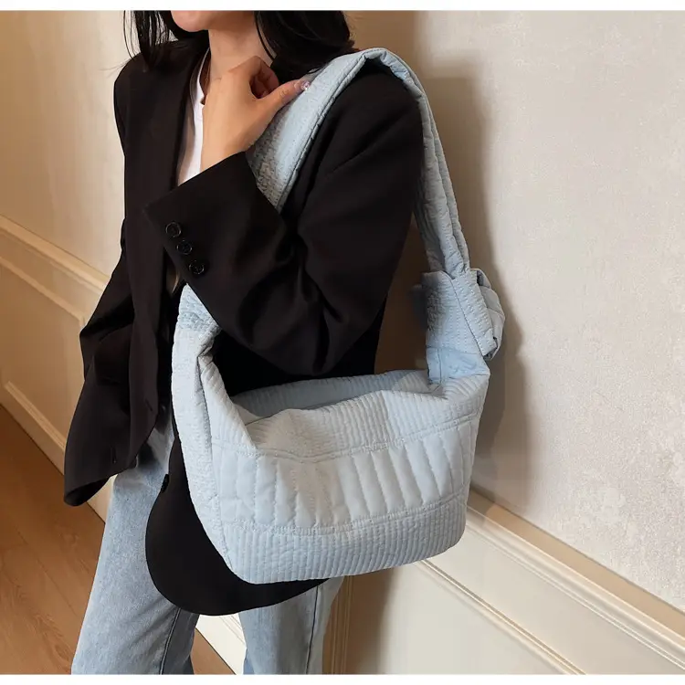 Women's 2025 Lazy Style Nylon Tote Bag with Wide Strap — feature 33