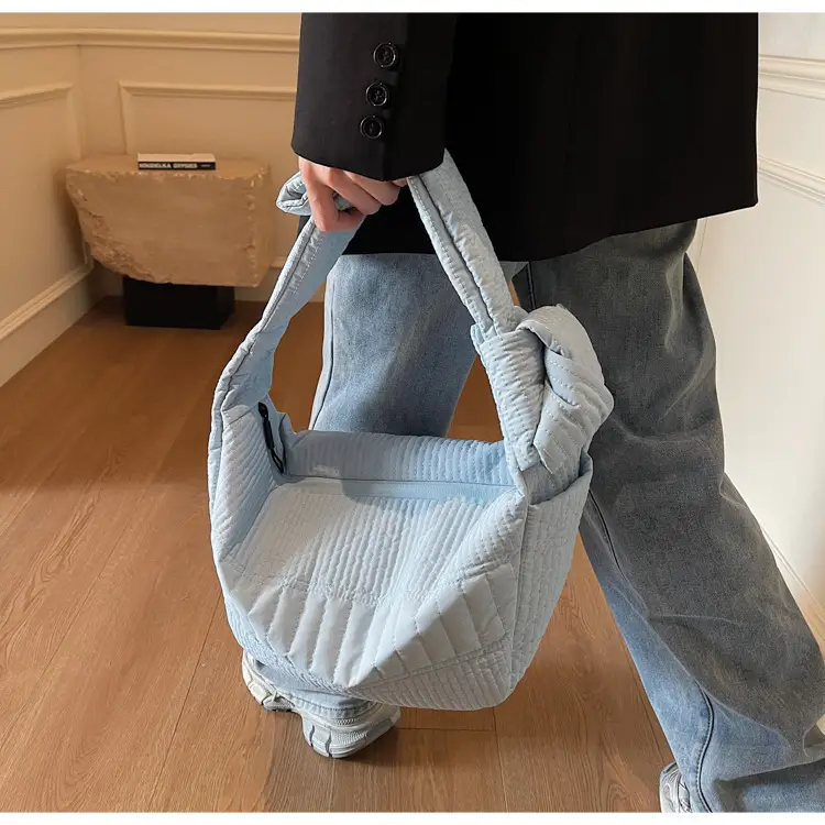 Women's 2025 Lazy Style Nylon Tote Bag with Wide Strap — feature 34