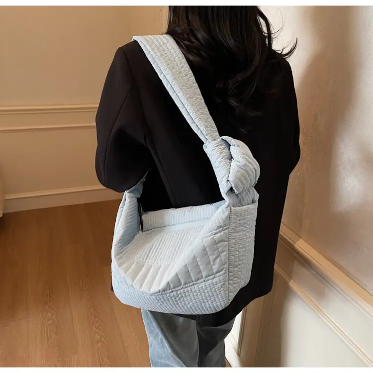 Women's 2025 Lazy Style Nylon Tote Bag with Wide Strap — feature 35