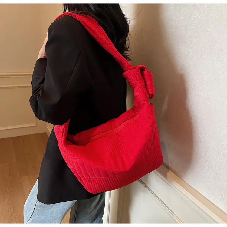 Women's 2025 Lazy Style Nylon Tote Bag with Wide Strap — feature 41
