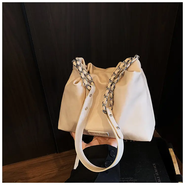 Women Crossbody Bag Chain Shoulder Bucket Bag Beige 2025 — feature 13