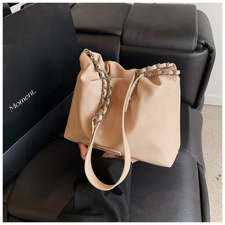 Women Crossbody Bag Chain Shoulder Bucket Bag Beige 2025 — feature 15