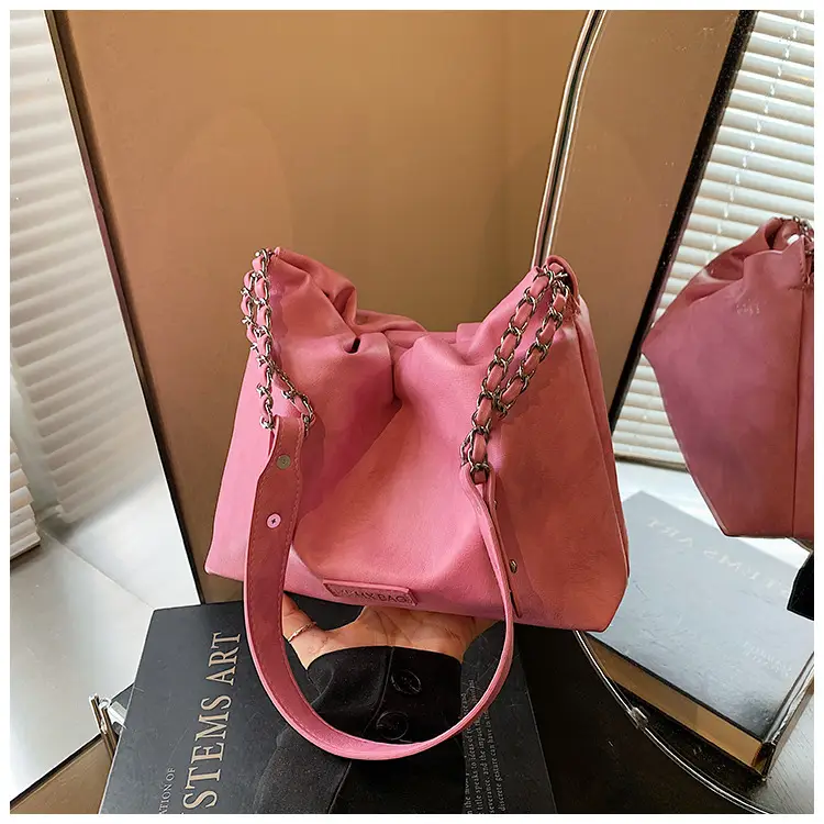 Women Crossbody Bag Chain Shoulder Bucket Bag Beige 2025 — feature 17
