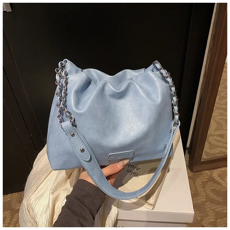 Women Crossbody Bag Chain Shoulder Bucket Bag Beige 2025 — feature 20