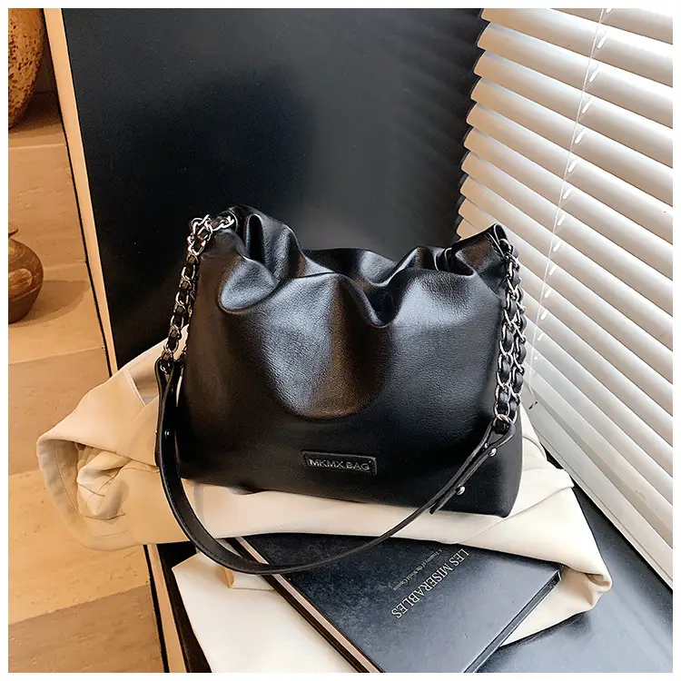 Women Crossbody Bag Chain Shoulder Bucket Bag Beige 2025 — feature 21