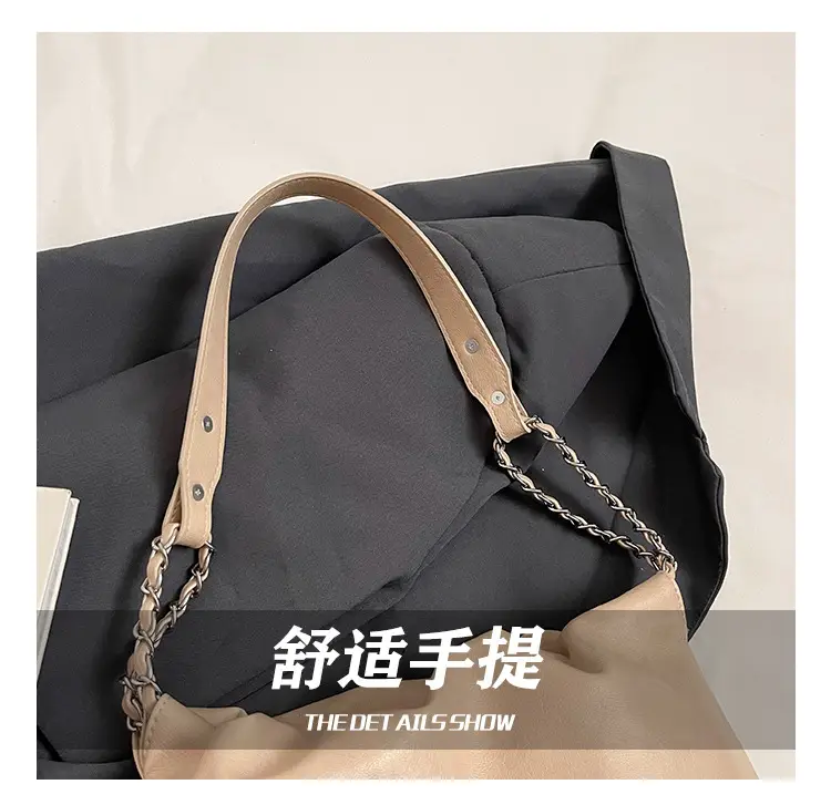 Women Crossbody Bag Chain Shoulder Bucket Bag Beige 2025 — feature 5