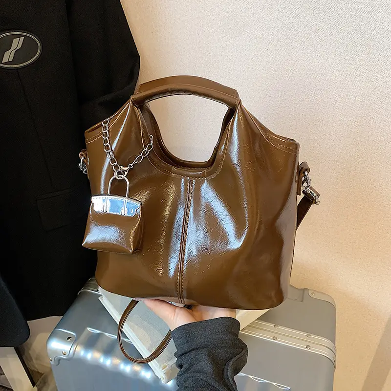 Brown French Style Crossbody Bag for Women - Image 7