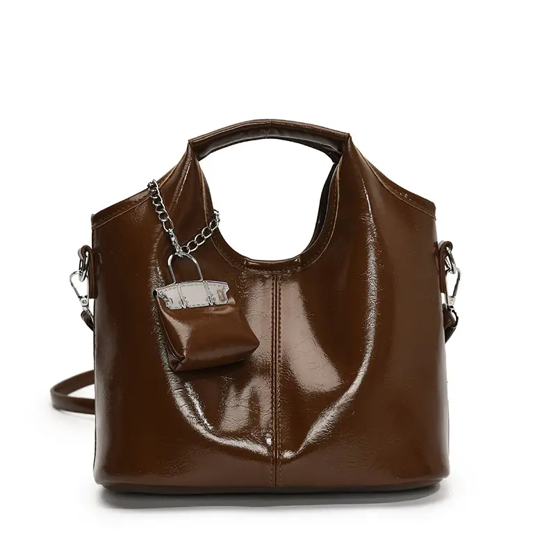 Brown French Style Crossbody Bag for Women - Image 4