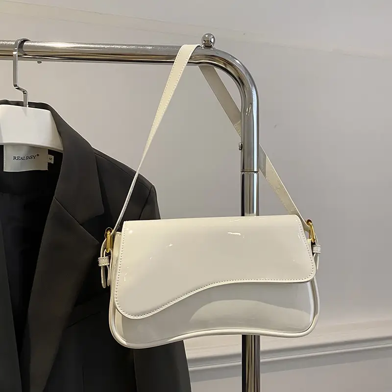 2025 New Mori Soft Patent Leather Bags in Black White Brown - Image 7