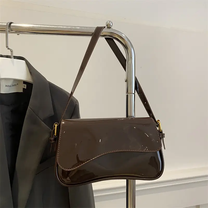 2025 New Mori Soft Patent Leather Bags in Black White Brown - Image 8