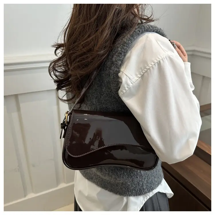 2025 New Mori Soft Patent Leather Bags in Black White Brown — feature 12