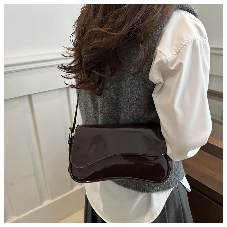 2025 New Mori Soft Patent Leather Bags in Black White Brown — feature 13