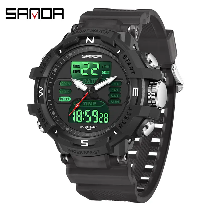 Sanda Waterproof Multicolor Student Sports Watch - Image 15