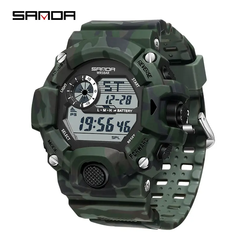 Sanda Camouflage Digital Alarm Watch for Men - Image 13