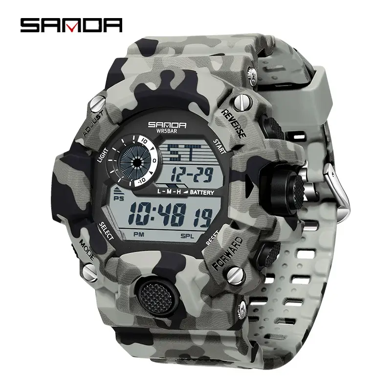 Sanda Camouflage Digital Alarm Watch for Men - Image 8