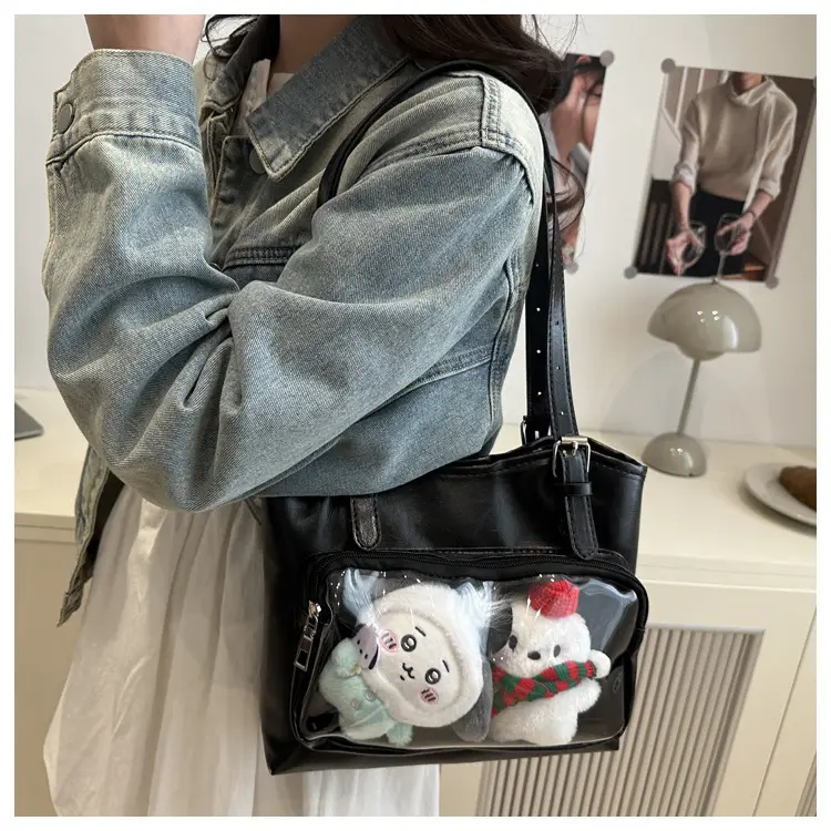 Black College Style Shoulder Tote Bag Large Capacity Women — feature 15
