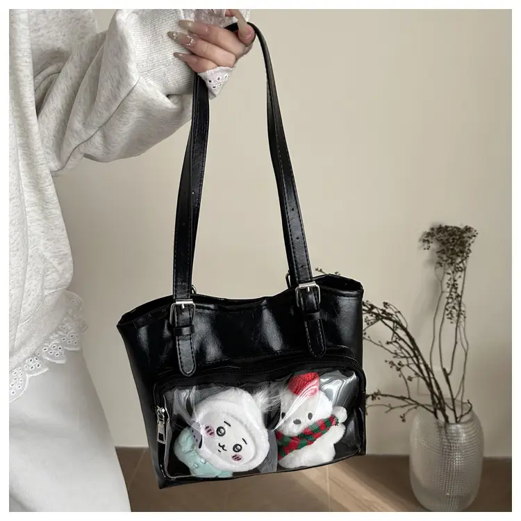 Black College Style Shoulder Tote Bag Large Capacity Women — feature 18