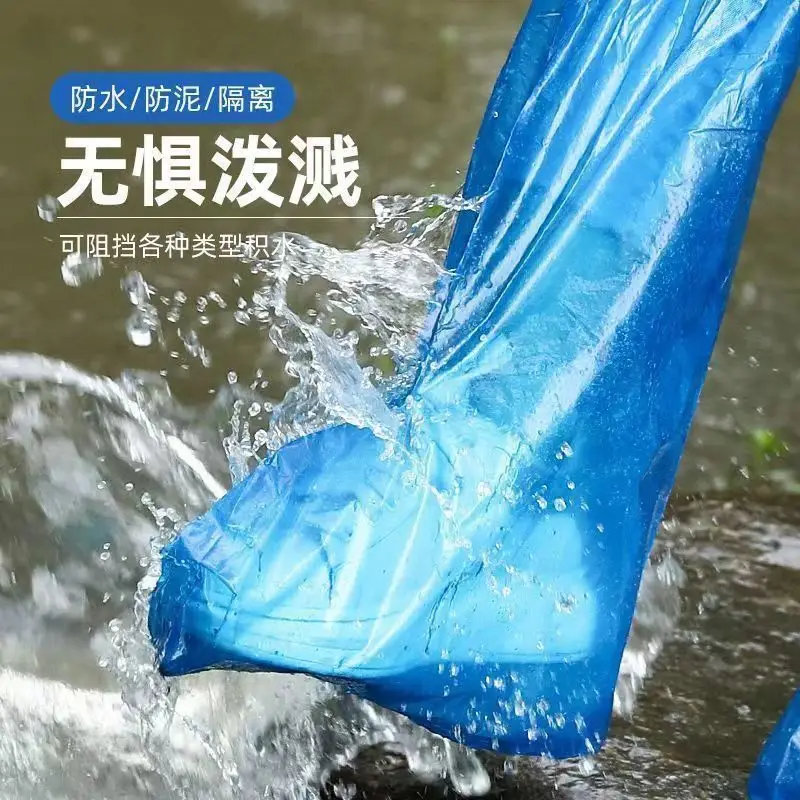 Disposable Rain Boots Shoe Cover Rainy Day Waterproof Non-slip Transparent Foot Cover Outdoor Plastic Thickened Wear-resistant Rainproof Artifact — feature 5