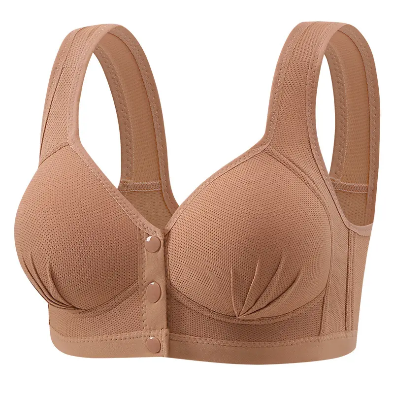Beige Mesh Vest for Plus Size Mothers Nursing Underwear - Image 4