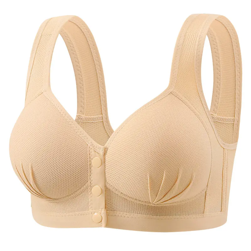 Beige Mesh Vest for Plus Size Mothers Nursing Underwear - Image 3