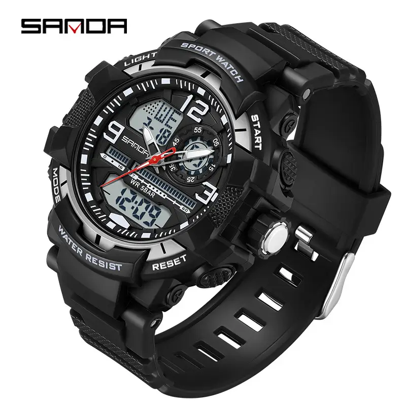 Sanda Waterproof Dual-Display Chronograph Watch for Men - Image 22