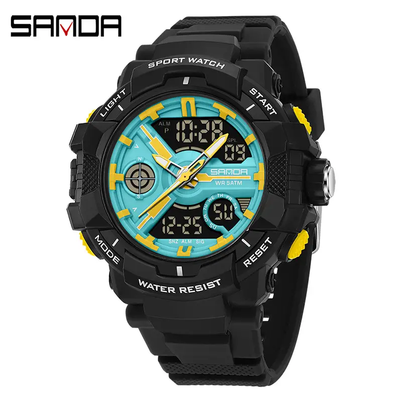 Sanda Waterproof Dual-Display Chronograph Watch for Men - Image 11
