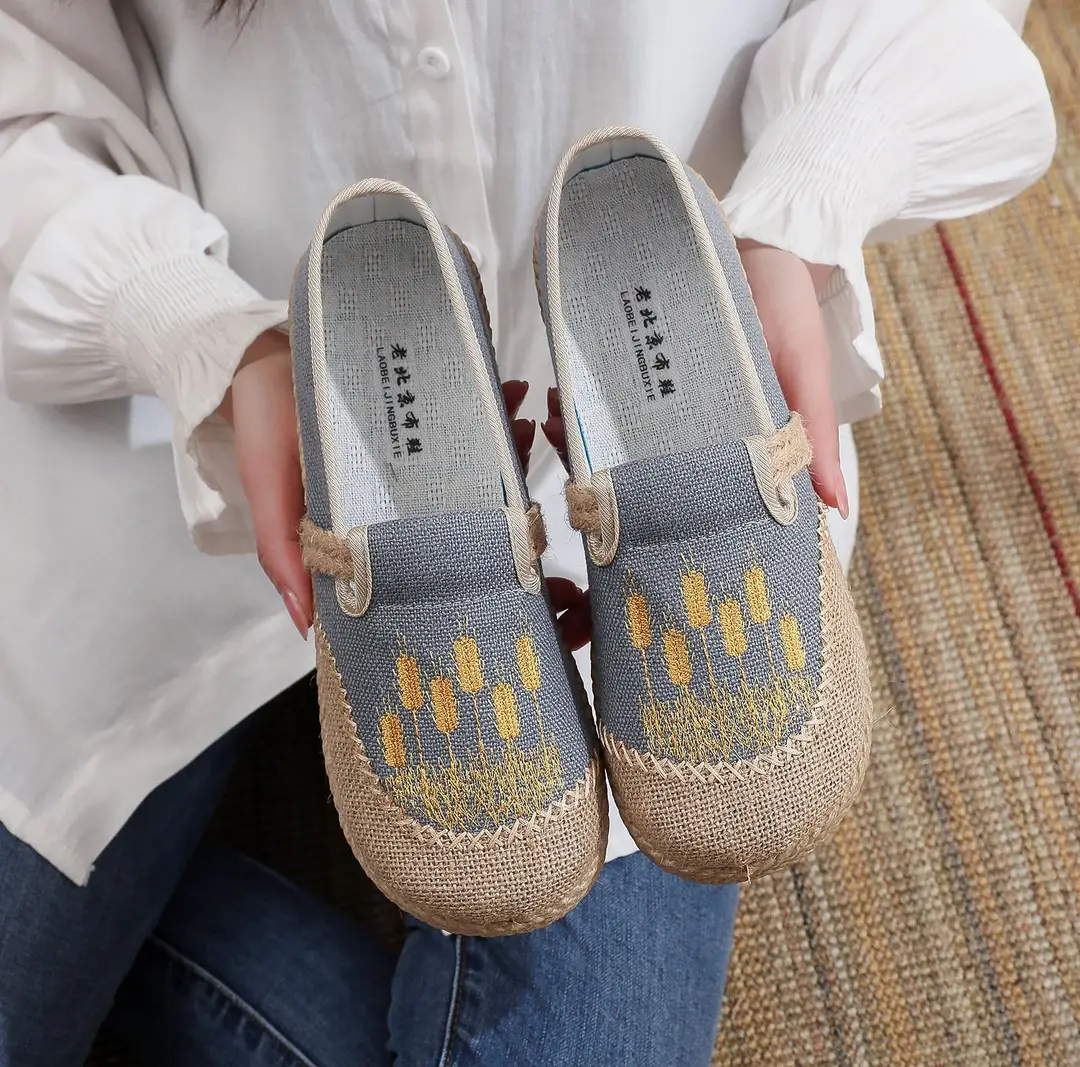 Summer New Women's Cloth Shoes Old Beijing Embroidered Linen Cloth Shoes Women's Shallow Mouth Retro Fashion Single-layer Shoes Hanfu Shoes — feature 6