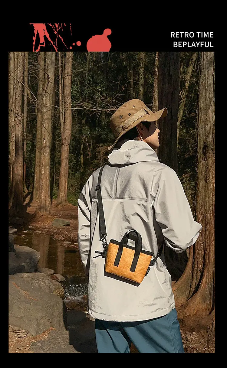 Men's Lightweight Hooded Key Bag with Wooden Detail — feature 10