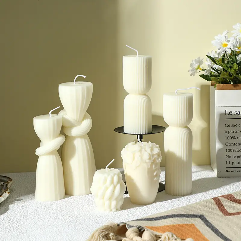 Nordic Minimalist Style White Ambiance Scented Candles, Geometric-Shaped Home Decor Candles, Cross-Border Gift Items — feature 21