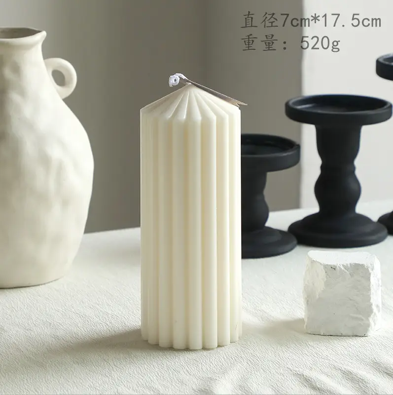 Nordic Minimalist Style White Ambiance Scented Candles, Geometric-Shaped Home Decor Candles, Cross-Border Gift Items