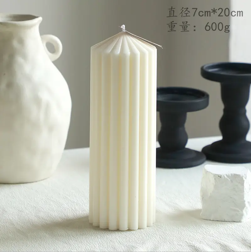 Nordic Minimalist Style White Ambiance Scented Candles, Geometric-Shaped Home Decor Candles, Cross-Border Gift Items