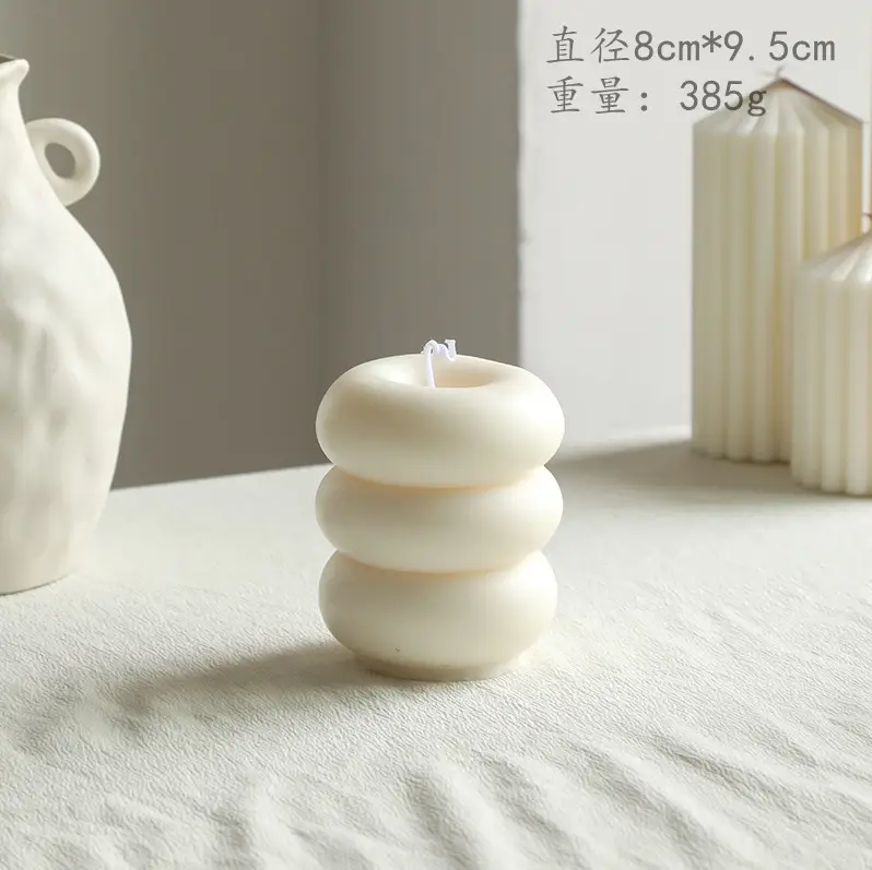 Nordic Minimalist Style White Ambiance Scented Candles, Geometric-Shaped Home Decor Candles, Cross-Border Gift Items