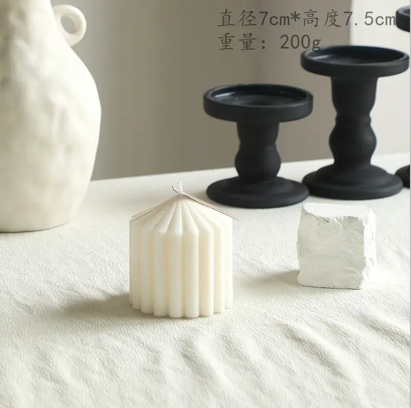 Nordic Minimalist Style White Ambiance Scented Candles, Geometric-Shaped Home Decor Candles, Cross-Border Gift Items