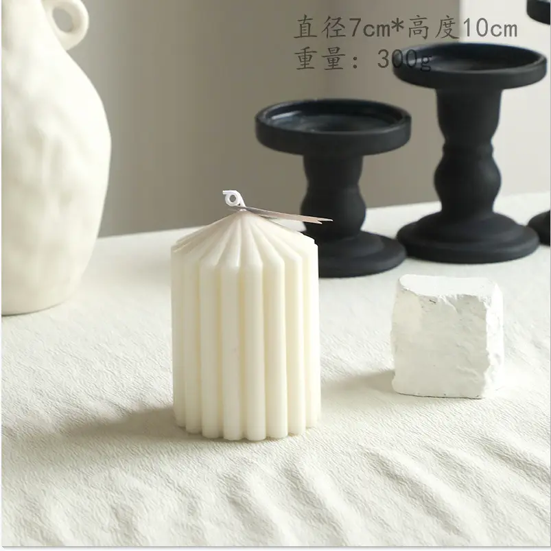 Nordic Minimalist Style White Ambiance Scented Candles, Geometric-Shaped Home Decor Candles, Cross-Border Gift Items