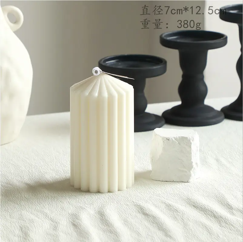 Nordic Minimalist Style White Ambiance Scented Candles, Geometric-Shaped Home Decor Candles, Cross-Border Gift Items
