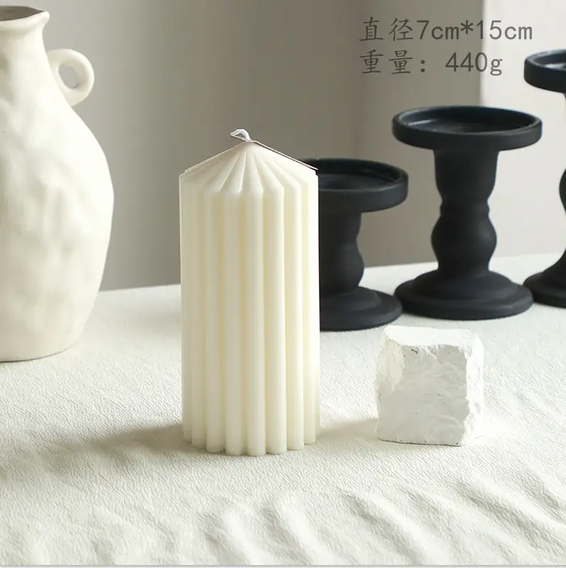 Nordic Minimalist Style White Ambiance Scented Candles, Geometric-Shaped Home Decor Candles, Cross-Border Gift Items