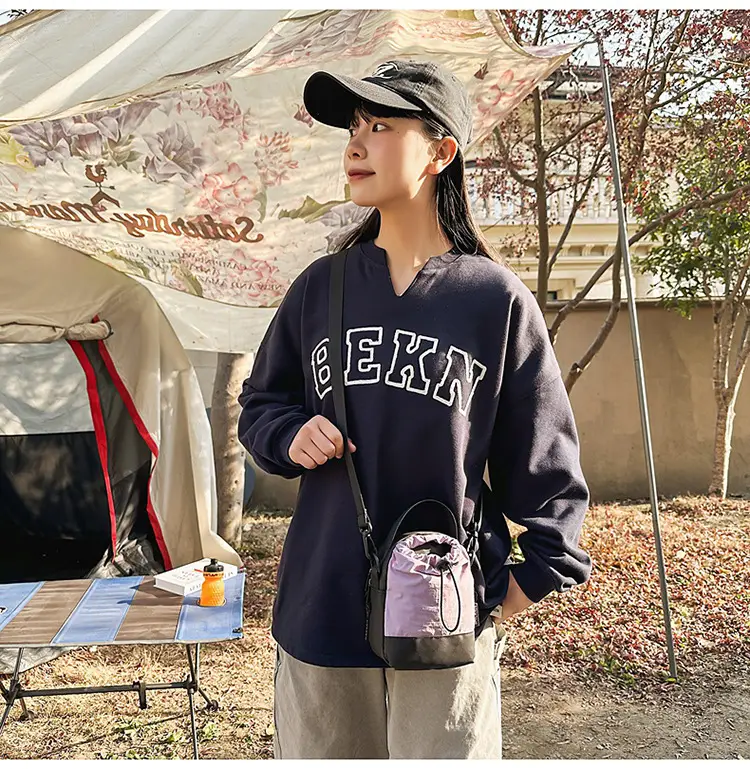 Men Orange Drawstring Phone Bag with Crossbody Strap — feature 30