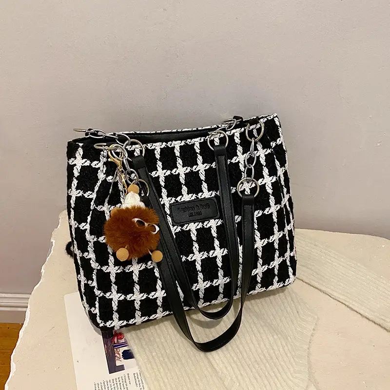 Black Printed Korean Commuter Bag Women's Tote 2025 - Image 5